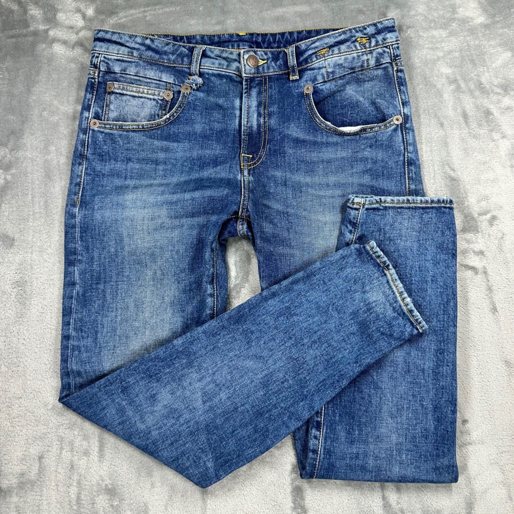 R13 Boy Skinny Jeans Jasper Stretch Blue Denim Italy R13W0086-143 Size 30